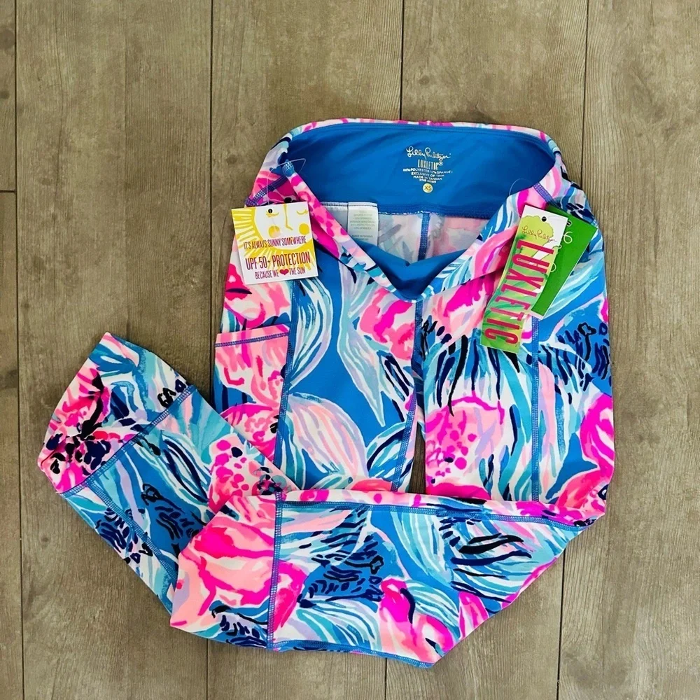 New Lilly Pulitzer Tropical Cropped Leggings Women’s XS Fara Weekender Luxletic